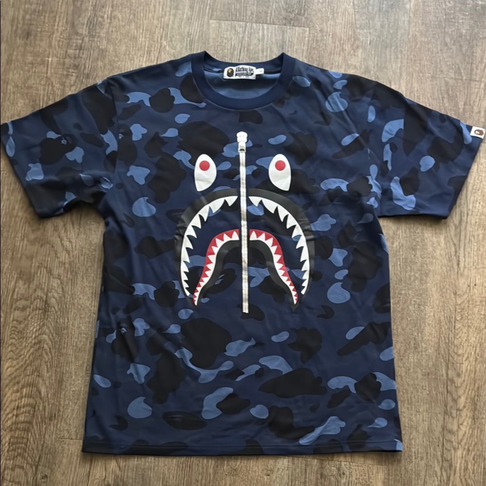 Men’s Bathing Ape Blue Camo Shark Tee Bape